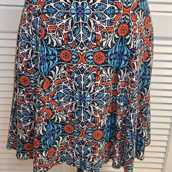 Forever 21 Summer Dress Sleeveless MED Multicolor Lined TEAL RED AZTEC TRIBAL - Picture 3 of 8